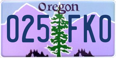 OR license plate 025FKO