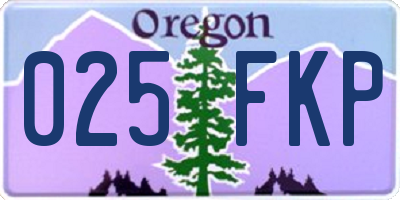 OR license plate 025FKP