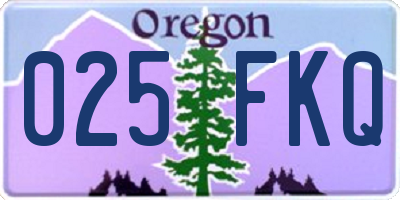 OR license plate 025FKQ