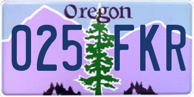 OR license plate 025FKR