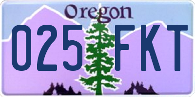 OR license plate 025FKT