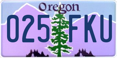OR license plate 025FKU