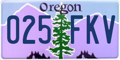 OR license plate 025FKV