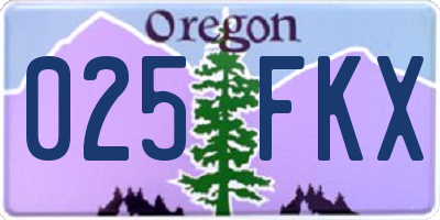 OR license plate 025FKX