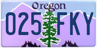 OR license plate 025FKY