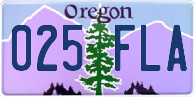 OR license plate 025FLA