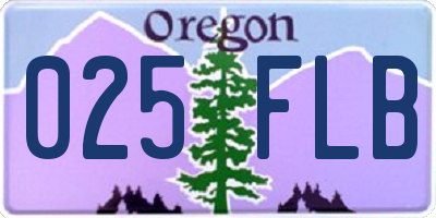 OR license plate 025FLB