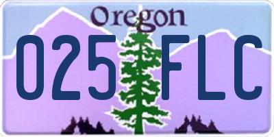 OR license plate 025FLC