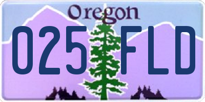 OR license plate 025FLD