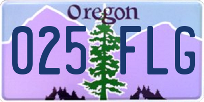 OR license plate 025FLG