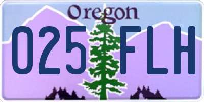 OR license plate 025FLH