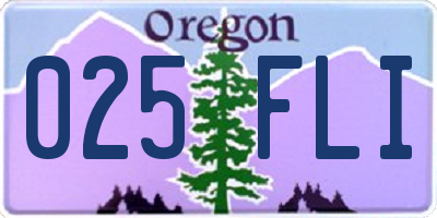 OR license plate 025FLI