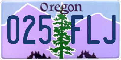 OR license plate 025FLJ