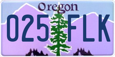 OR license plate 025FLK