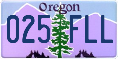 OR license plate 025FLL