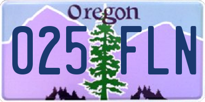 OR license plate 025FLN