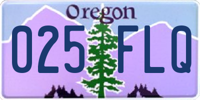 OR license plate 025FLQ