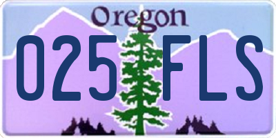OR license plate 025FLS