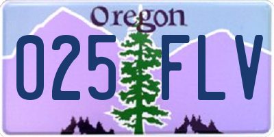 OR license plate 025FLV