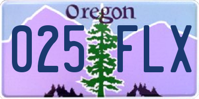 OR license plate 025FLX