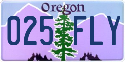 OR license plate 025FLY