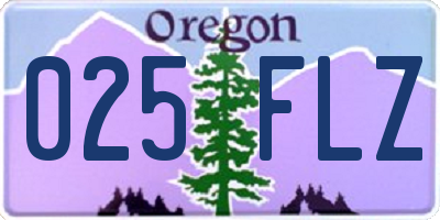 OR license plate 025FLZ