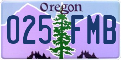 OR license plate 025FMB