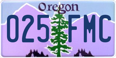OR license plate 025FMC