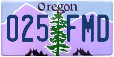 OR license plate 025FMD