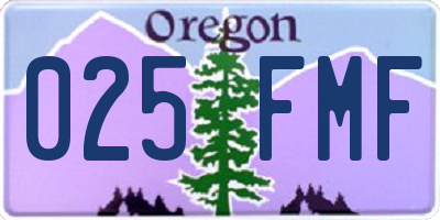 OR license plate 025FMF