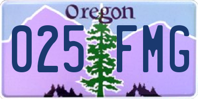 OR license plate 025FMG
