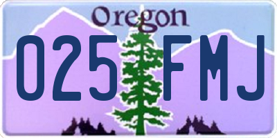 OR license plate 025FMJ