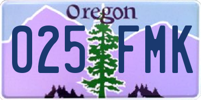 OR license plate 025FMK