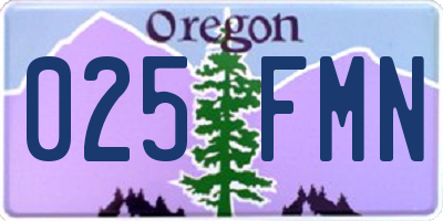 OR license plate 025FMN