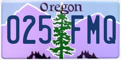 OR license plate 025FMQ