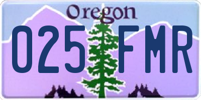 OR license plate 025FMR
