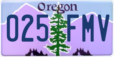 OR license plate 025FMV