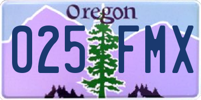 OR license plate 025FMX