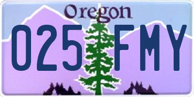 OR license plate 025FMY