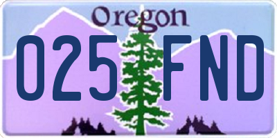OR license plate 025FND
