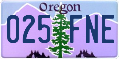 OR license plate 025FNE