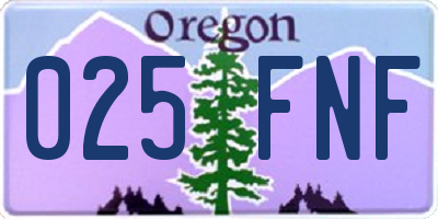 OR license plate 025FNF