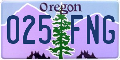 OR license plate 025FNG