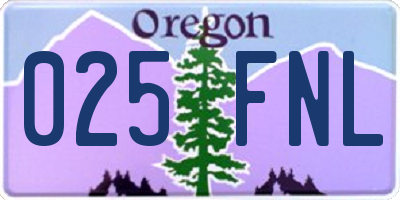 OR license plate 025FNL