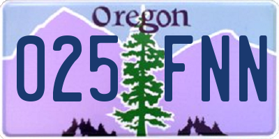OR license plate 025FNN