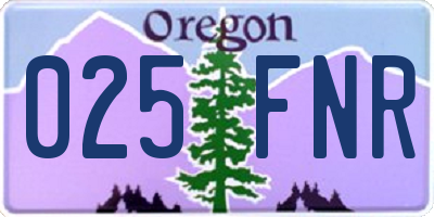 OR license plate 025FNR
