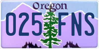 OR license plate 025FNS