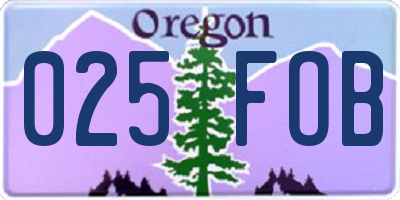 OR license plate 025FOB