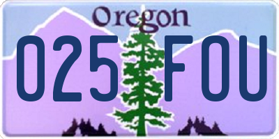 OR license plate 025FOU