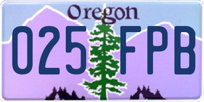 OR license plate 025FPB